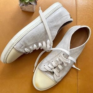 Kurt Geiger grey snake embossed leather sneakers